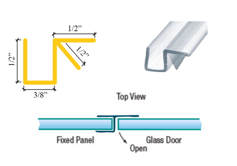 Shower Door 90 Degree Glass to Glass Seal