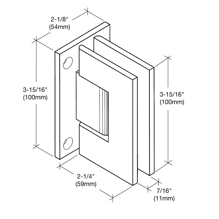 2.5 mm Gaskets for Vienna Hinges Using 5/16" (8 mm) Thick Glass