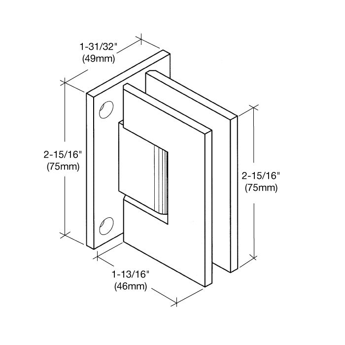 CRL Junior Geneva 037 Series Wall Mount Full Back Plate Hinge JRG0370RB