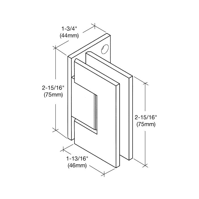 CRL Junior Geneva 044 Series Wall Mount Offset Back Plate Hinge JRG0440RB