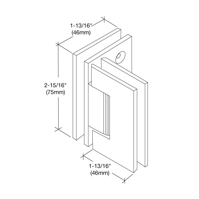 CRL Junior Geneva 092 Series 90 Degree Glass - to - Glass Hinge JRG092CH