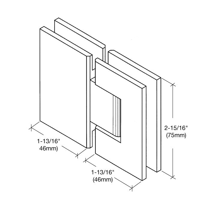 CRL Junior Geneva 180 Series 180 Degree Glass - to - Glass Hinge JRG180BN