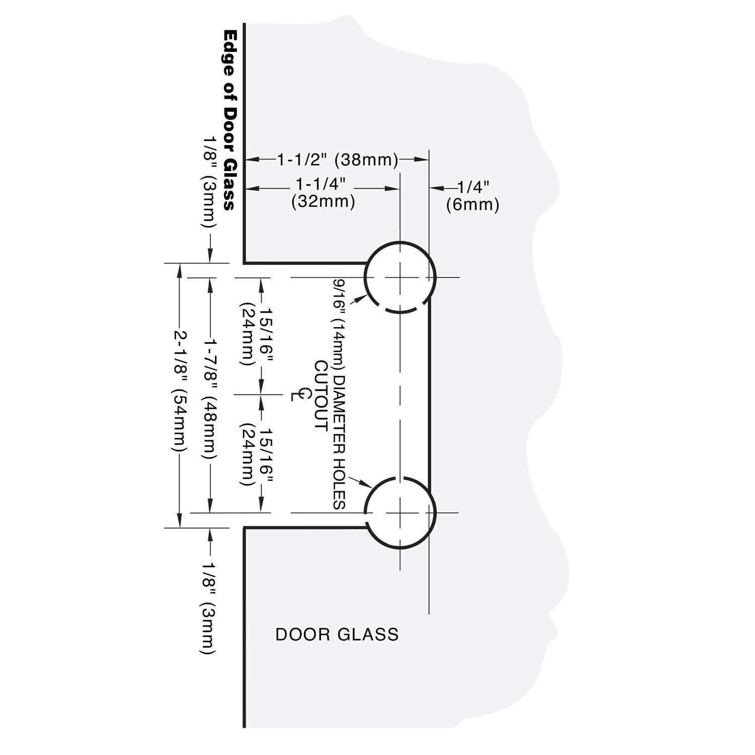 CRL Junior Geneva 537 Series 5 Degree Wall Mount Hinge JRG537BN