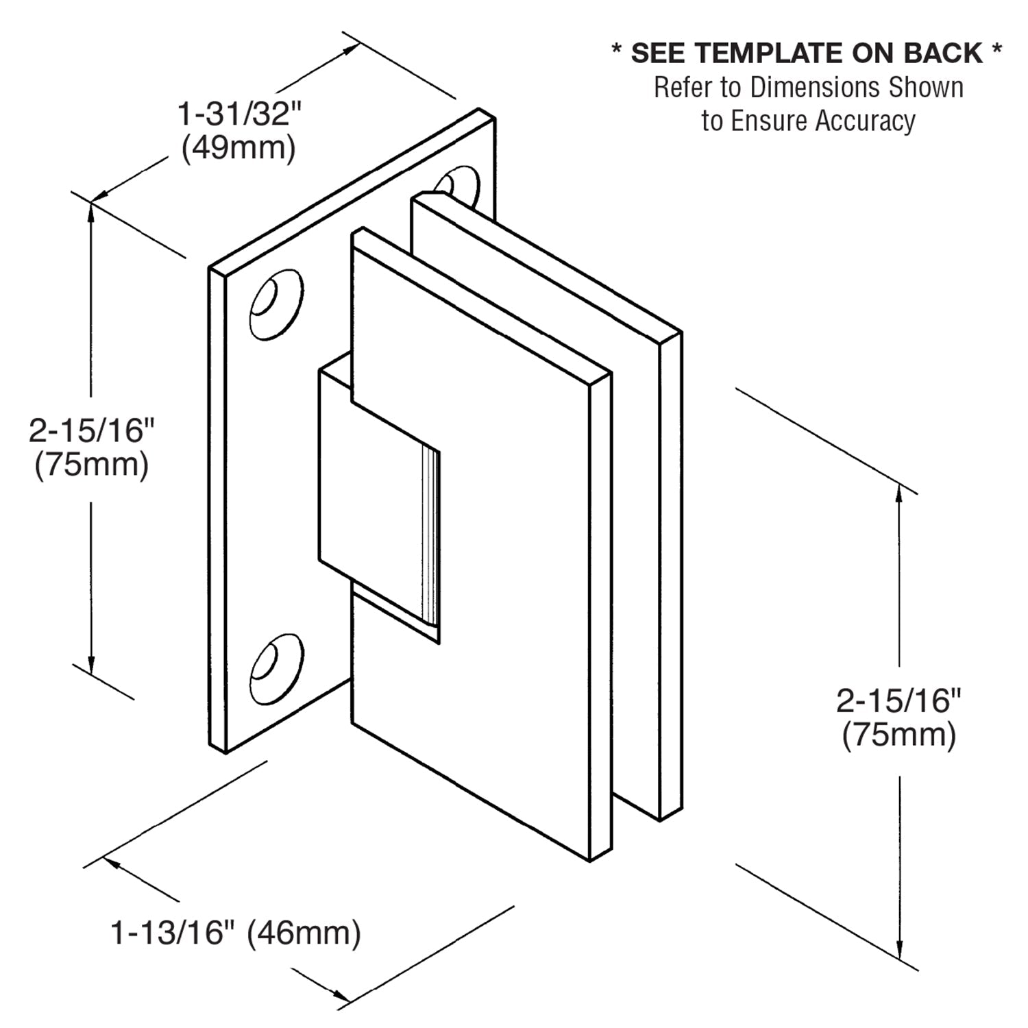 CRL Junior Geneva 537 Series 5 Degree Wall Mount Hinge JRG537BN