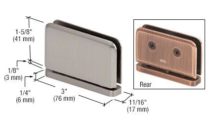 CRL Junior Prima 01 Series Top or Bottom Mount Hinge JRPPH01BN