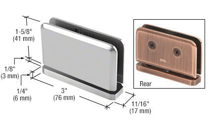 CRL Junior Prima 01 Series Top or Bottom Mount Hinge JRPPH01CH