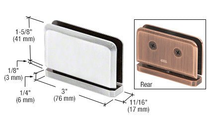 CRL Junior Prima 01 Series Top or Bottom Mount Hinge JRPPH01SC