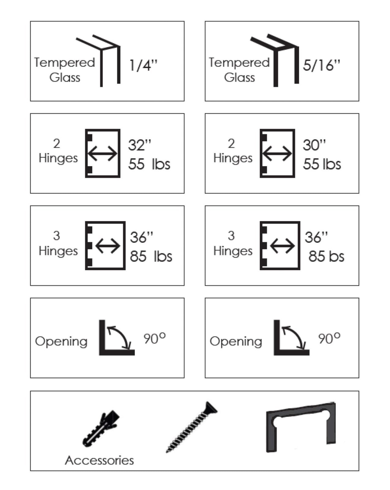 Rockwell Security Junior Square Classic Full Backplate Shower Hinge SJQL037CP0