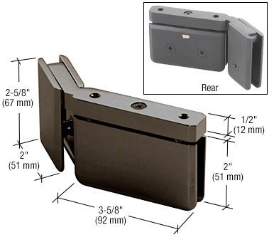 CRL LH 135 Degree Prima Hinge with U - Clamp PPH0735L0RB