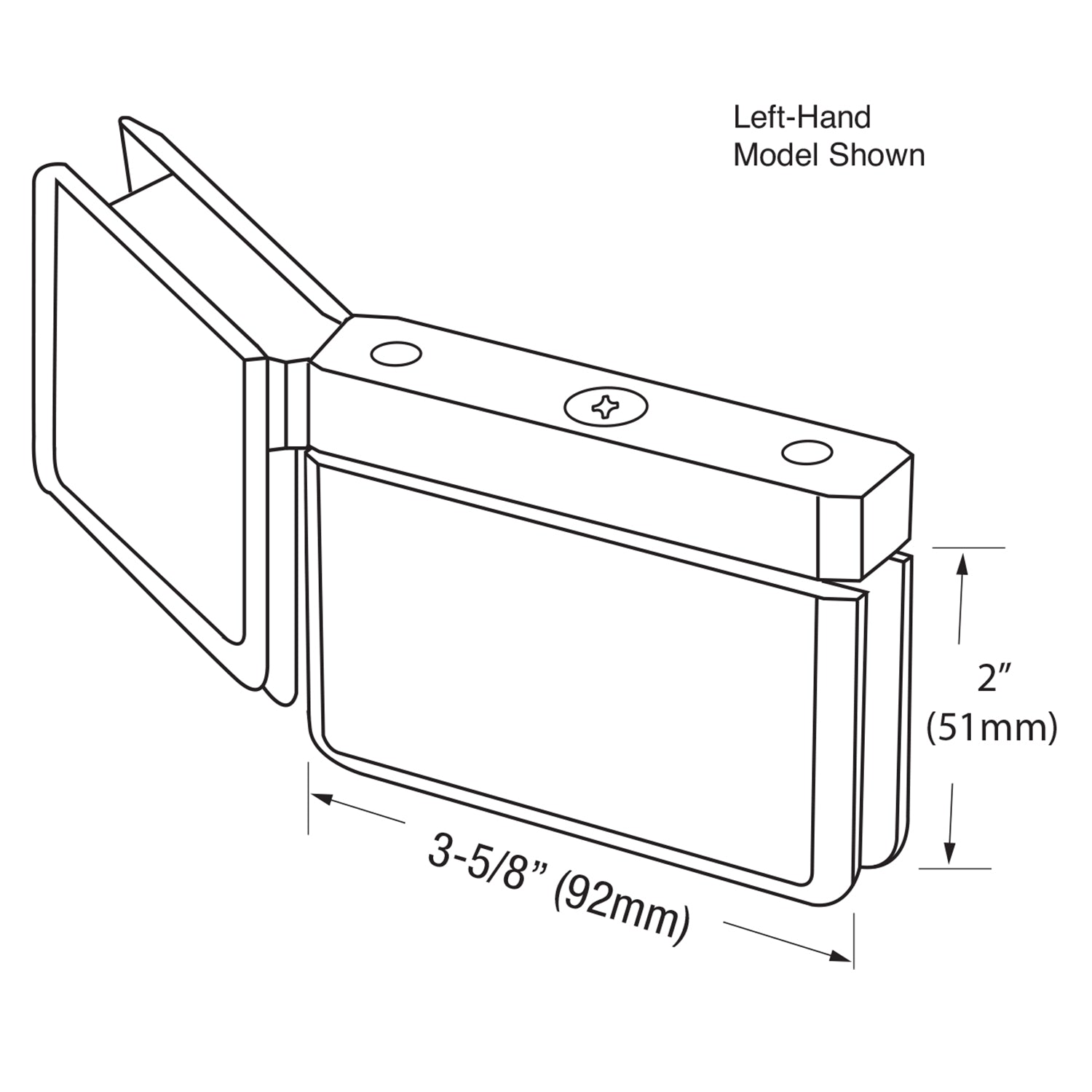 CRL LH 135 Degree Prima Hinge with U - Clamp PPH0735L0RB