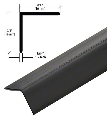 CRL Matte Black PVC 3/4" x 3/4" 90 Degree Angle with Pre - Applied Tape - 95" VAT75MBL