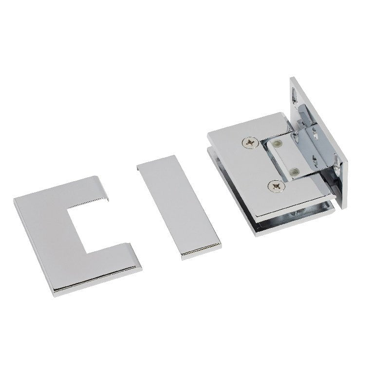 CRL Melbourne Adjustable Wall Mount Offset Back Plate with Cover Plate Hinge MEL324CH