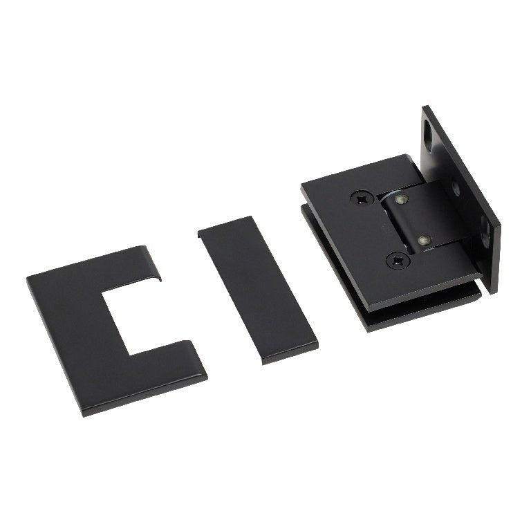 CRL Melbourne Adjustable Wall Mount Offset Back Plate with Cover Plate Hinge MEL324MBL