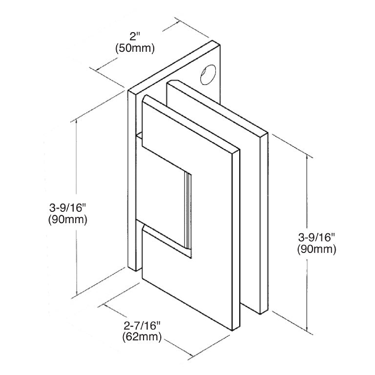 CRL Melbourne Wall Mount Offset Back Plate Hinge MEL044BN