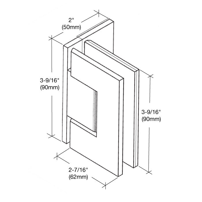 CRL Melbourne Wall Mount Offset Back Plate with Cover Plate Hinge MEL0240RB