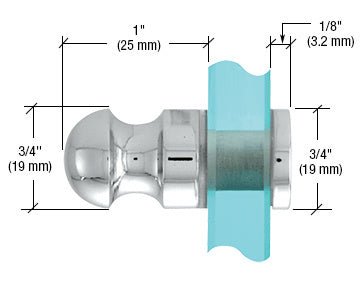 CRL Mini Bulb Style Single - Sided Door Knob 19MKCH