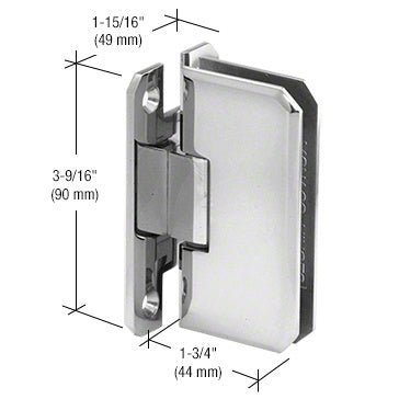 CRL Monaco 037 Series Wall Mount 'H' Back Plate Hinge M0N037CH