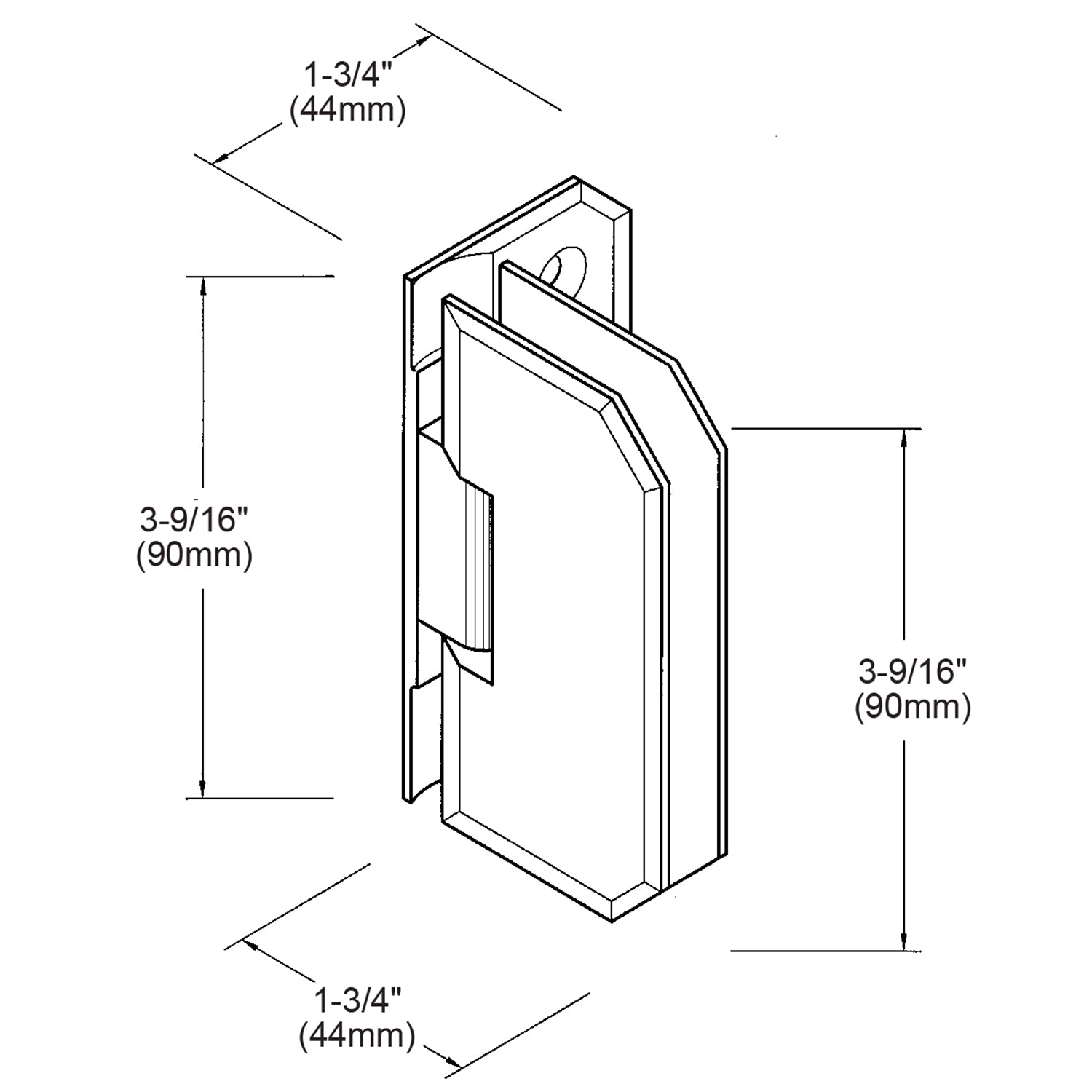 CRL Monaco 044 Series Wall Mount Offset Back Plate Hinge M0N044CH