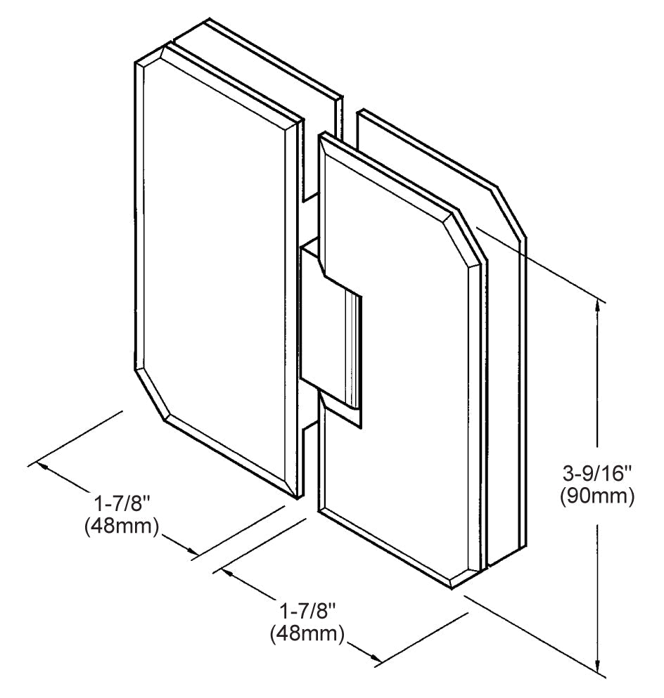 CRL Monaco 180 Series 180 Degree Glass - to - Glass Hinge Swings In and Out Hinge M0N180CH