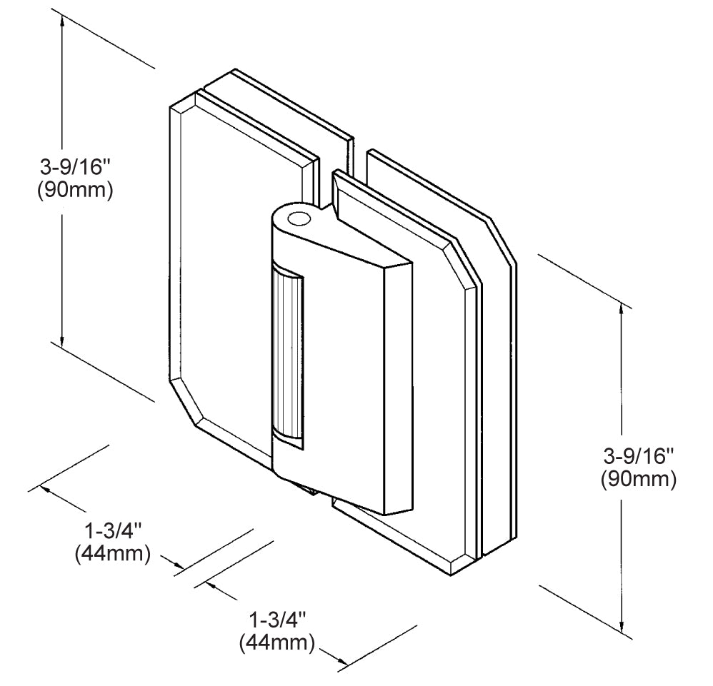 CRL Monaco 181 Series 180 Degree Glass - to - Glass Hinge Swings Out Only M0N181CH