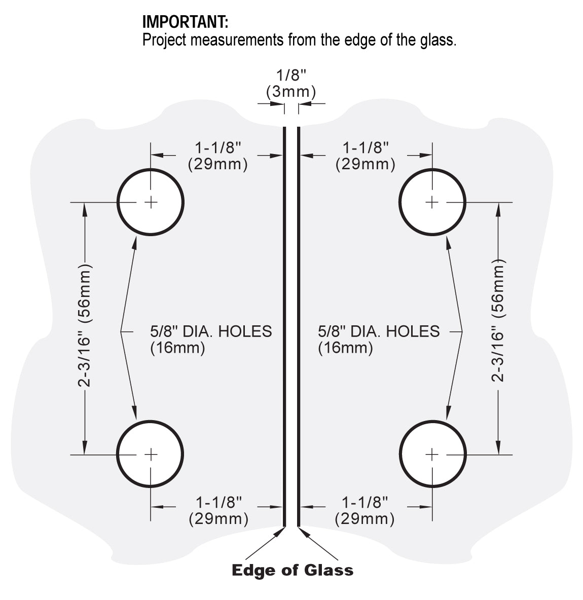 CRL Monaco 182 Series 180 Degree Glass - to - Glass Hinge Swings In Only M0N182CH