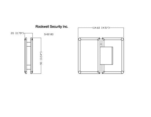 Rockwell Security Mont Hard 180 degree Glass to Glass Shower Hinge Finish for Frameless Heavy Glass Shower Doors SHB180 - CP