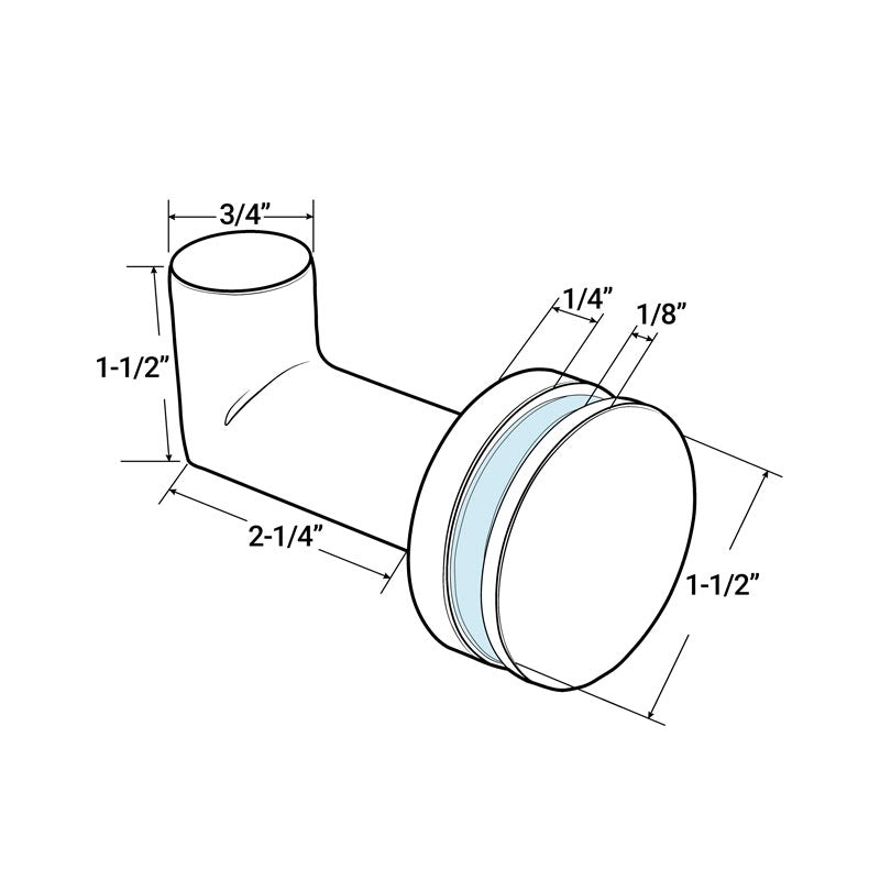 FHC Mitered Thru-Glass Towel/Robe Hook For 3/8" And 1/2" Glass