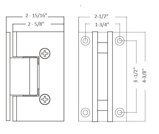 Rockwell Titan Heavy Duty Shower Hinge With Full Backplate