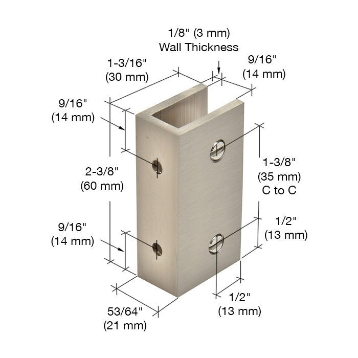 CRL No - Drill Clamp for 1/2" Glass NDC12BN