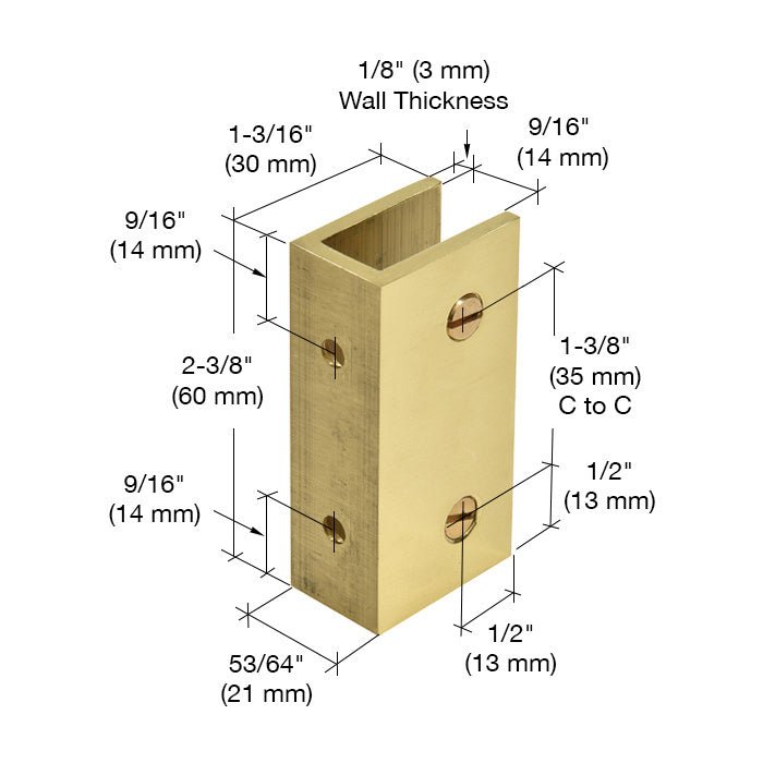 CRL No - Drill Clamp for 1/2" Glass NDC12BR