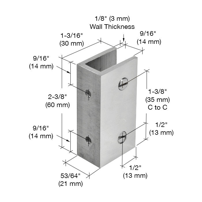 CRL No - Drill Clamp for 1/2" Glass NDC12CH