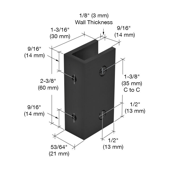 CRL No - Drill Clamp for 1/2" Glass NDC12MBL