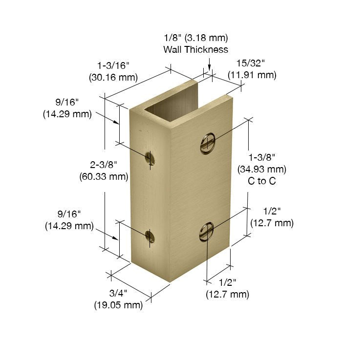 CRL No - Drill Fixed Panel Glass Clamp NDC4BBRZ