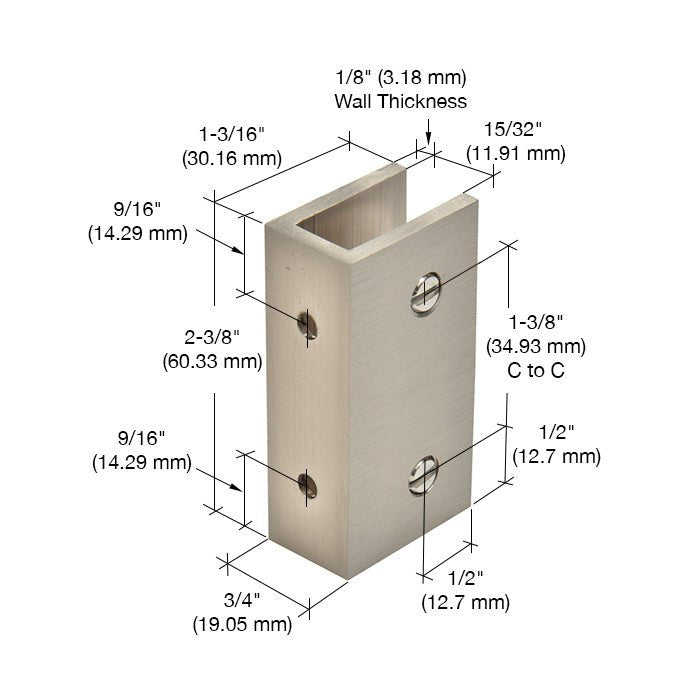 CRL No - Drill Fixed Panel Glass Clamp NDC4BN