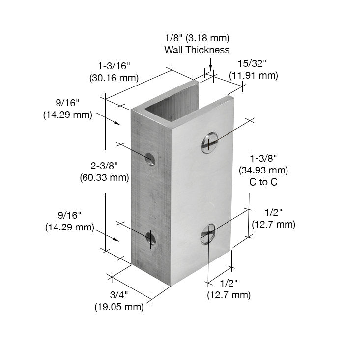 CRL No - Drill Fixed Panel Glass Clamp NDC4CH