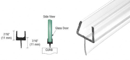 CRL One - Piece 36" Bottom Rail With Clear Wipe for 3/8" Glass - Pack of 10 P501BR36