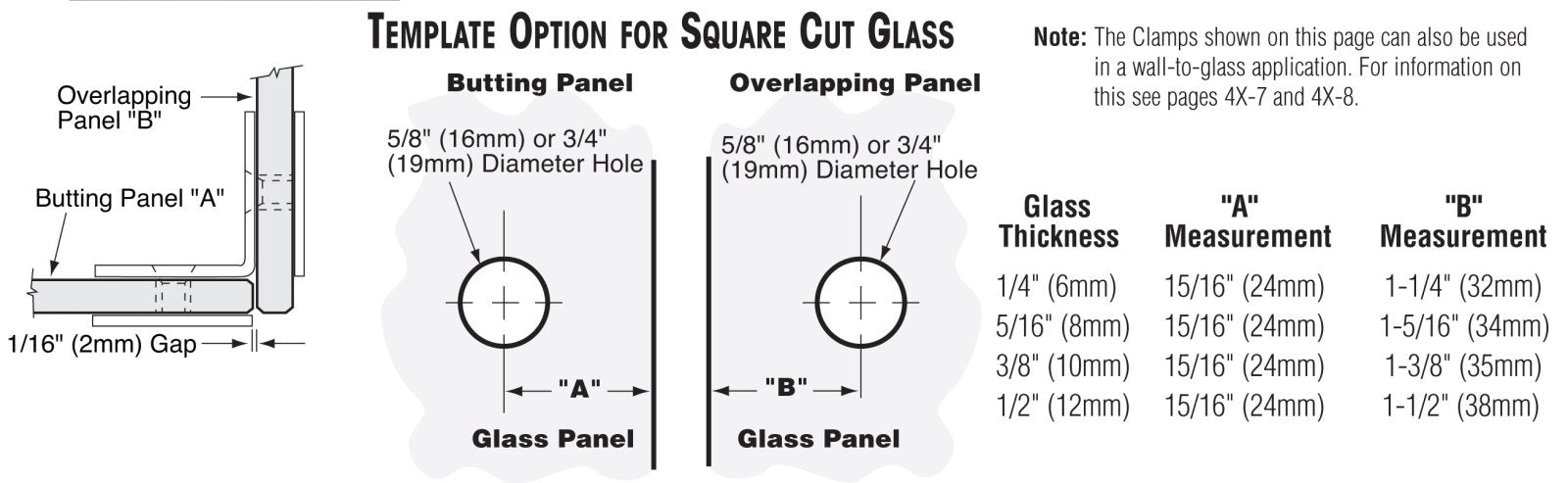 CRL Open Face 90 Degree Square Glass Clamp SGC0F900RB