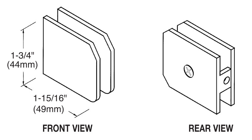 CRL Oversized Fixed Panel U - Clamp UC790RB