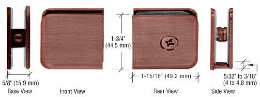 CRL Oversized Fixed Panel U - Clamp UC79ABC0