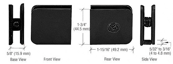 CRL Oversized Fixed Panel U - Clamp UC79MBL