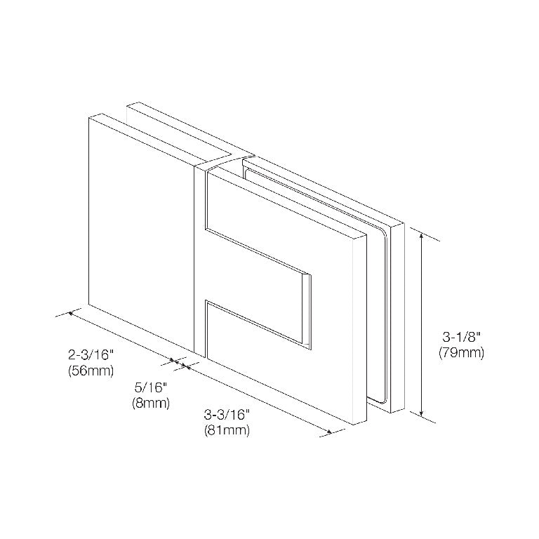 CRL Palermo Glass - to - Glass 180 Degree Hinge PAL180CH