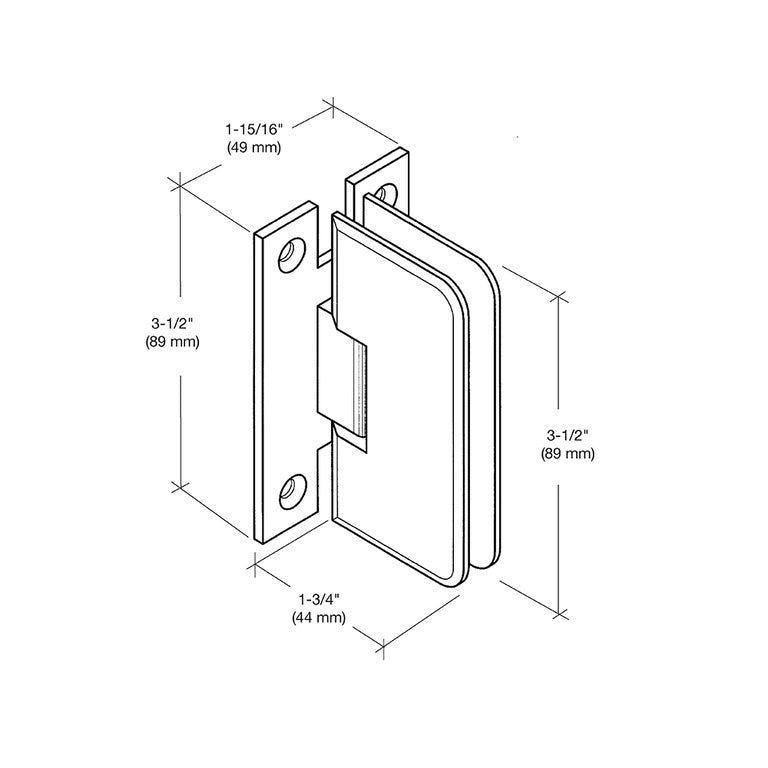 CRL Petite 037 Series Wall Mount 'H' Back Plate Hinge PET0370RB