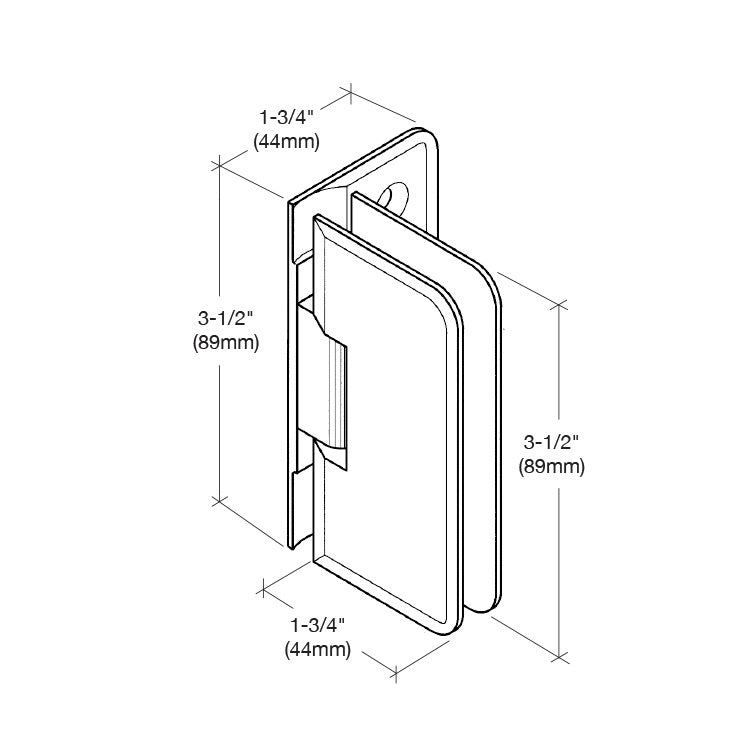 CRL Petite 044 Series Wall Mount Offset Back Plate Hinge PET0440RB