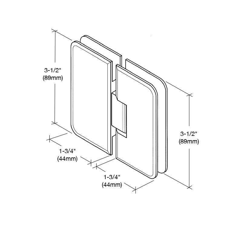 CRL Petite 180 Series 180 Degree Glass - to - Glass Hinge PET180CH