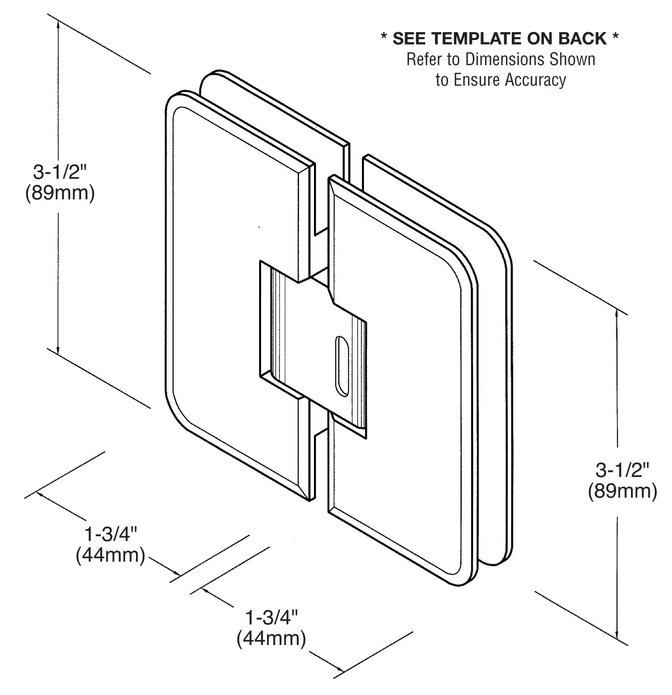 CRL Petite 181 Series 180 Degree Glass - to - Glass Hinge Swings Out Only PET181CH