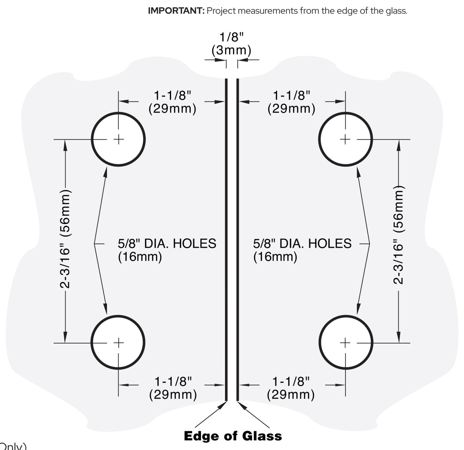 CRL Petite 182 Series 180 Degree Glass - to - Glass Hinge Swings In Only PET182CH