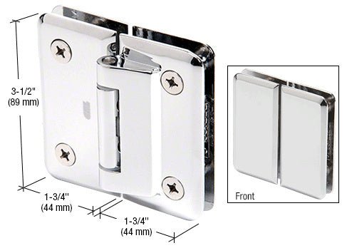 CRL Petite 182 Series 180 Degree Glass - to - Glass Hinge Swings In Only PET182CH