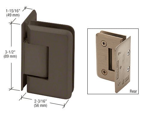 CRL Pinnacle 044 Series Wall Mount Offset Back Plate Hinge P1N0440RB