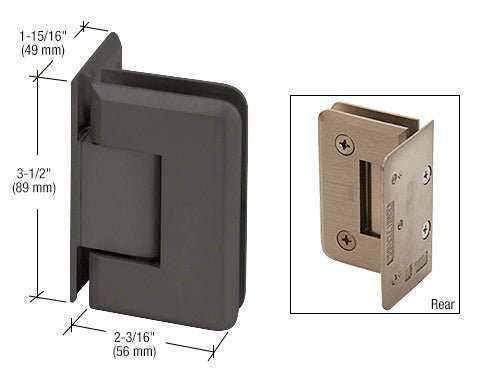 CRL Pinnacle 044 Series Wall Mount Offset Back Plate Hinge P1N044ABL