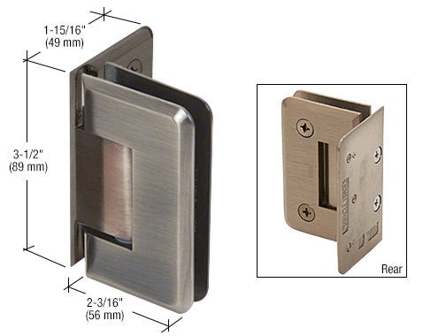 CRL Pinnacle 044 Series Wall Mount Offset Back Plate Hinge P1N044ABN